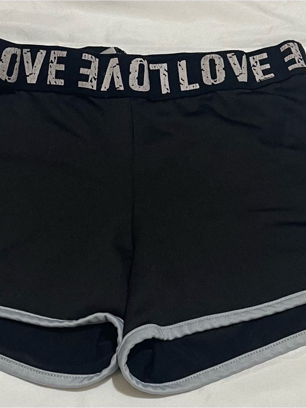 Bozzolo Black Athletic Shorts with LOVE Elastic Waistband